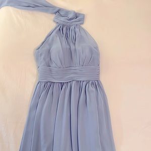 Azazie Bridesmaid Dress | Dusty Blue Color | DRY CLEANED + Dress Bag